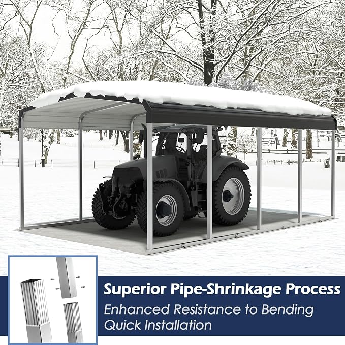 Xilingol 12x20 FT Metal Carport, Heavy Duty Carport Canopy - Image 3