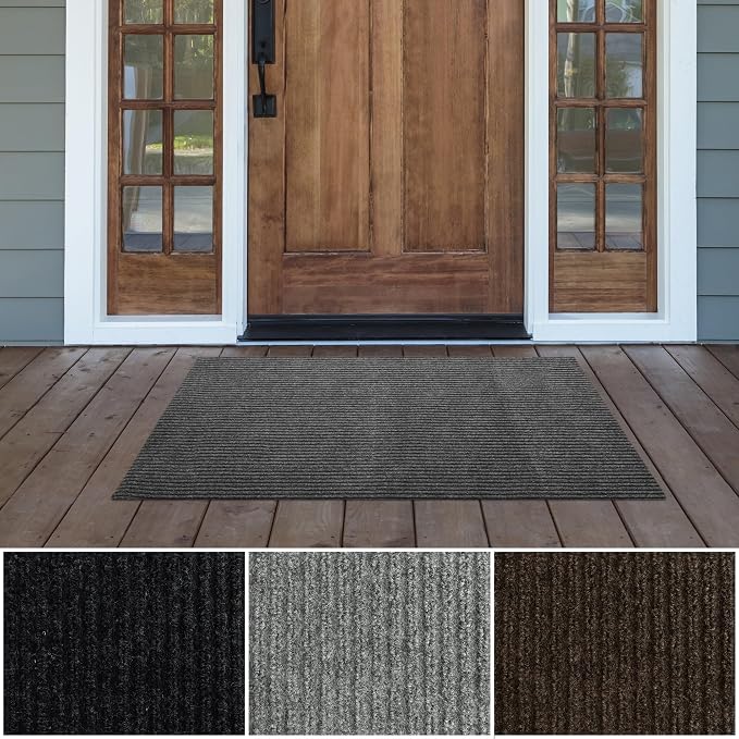 iCustomRug Spartan Weather Warrior Indoor/Outdoor Utility Ribbed Carpet Runner by iCustomRug
