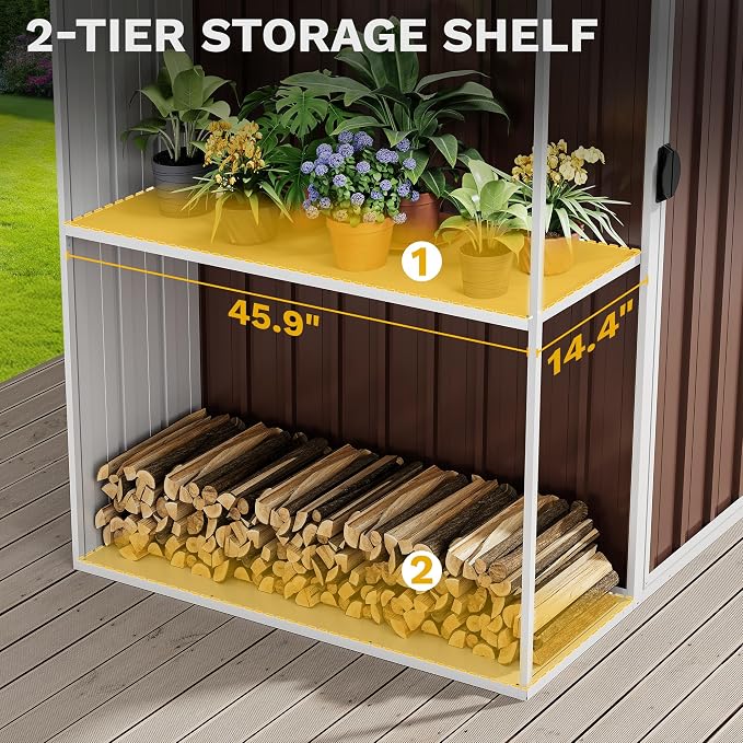 DWVO 8 x 4 ft Outdoor Storage Shed - Image 4
