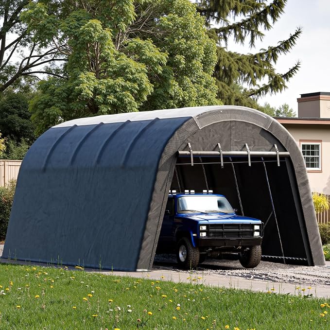 Carport 12x20 ft Heavy Duty w/Translucent Roof, All-Season Waterproof UV - Image 9