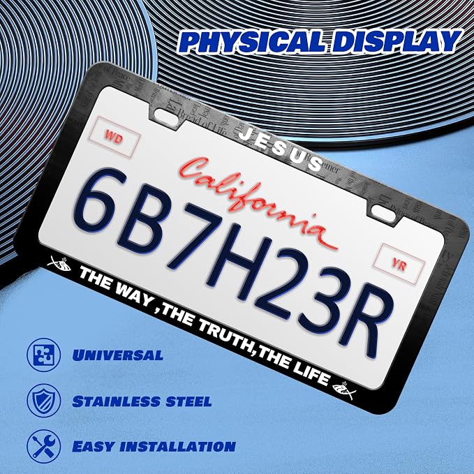 Jesus The Way The Truth The Life License Plate Frame Cross License Plate Frames - Image 3