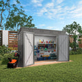 4 * 9.2 * 6 FT Outdoor Storage Shed, Galvanized Steel Garden Shed by Vigohuseeo