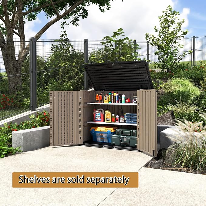 HOMSPARK Storage Shed Weather Resistance, Horizontal Storage Shed - Image 2
