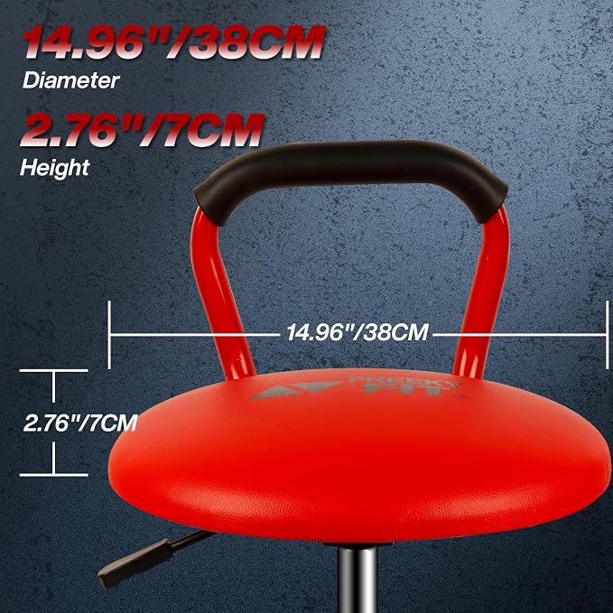 Garage Stool, Adjustable Height Swivel Work Mechanic Shop Stool - Image 7