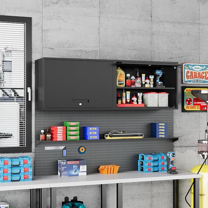 Metal Storage Cabinet Black Wall Cabinets - Image 6