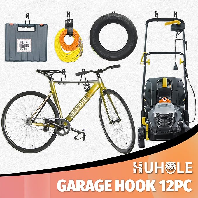 HUHOLE 14PC Garage Hooks Heavy Duty, Utility Garage Storage Hooks, Wall Mount - Image 7