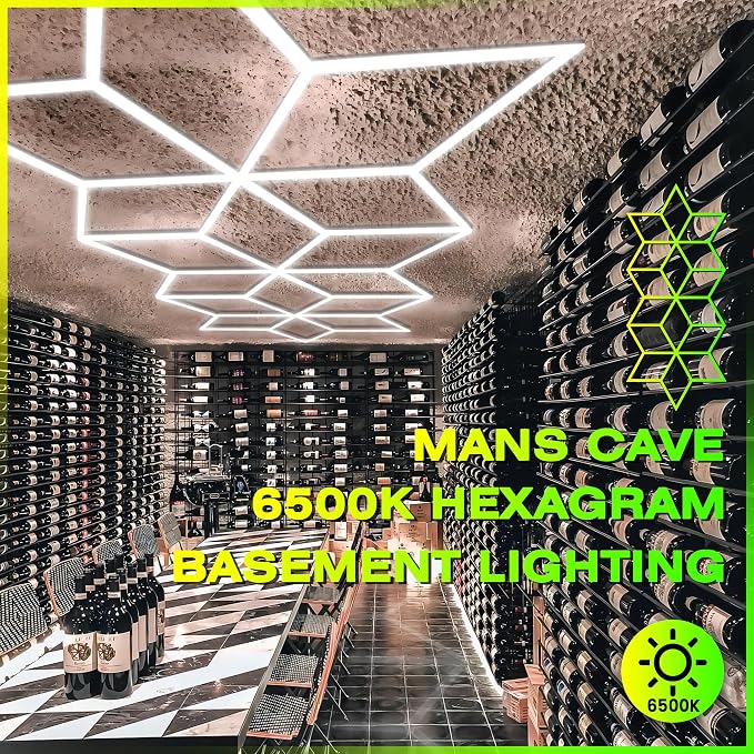 GOSLARLIT LED Garage Light Hexagon, Hexagram Shop Detailing Lights, 6500K - Image 6