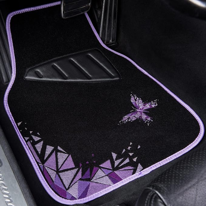 CAR PASS Universal Embroidery Geometric Butterfly Car Floor Mats - Image 3