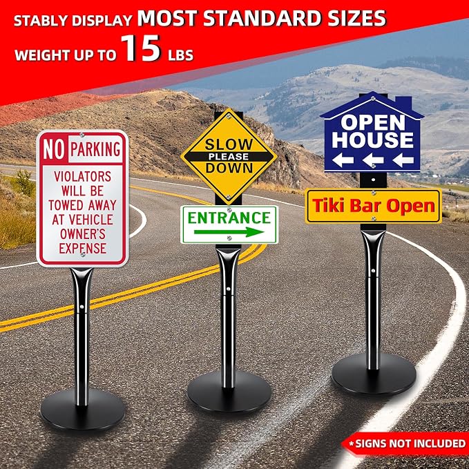 2Pack Heavy Duty Cast Iron Sign Stand - Image 2