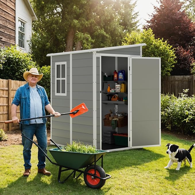 Greesum 5' x 4' Resin Weather Resistant Outdoor Storage Shed - Image 2