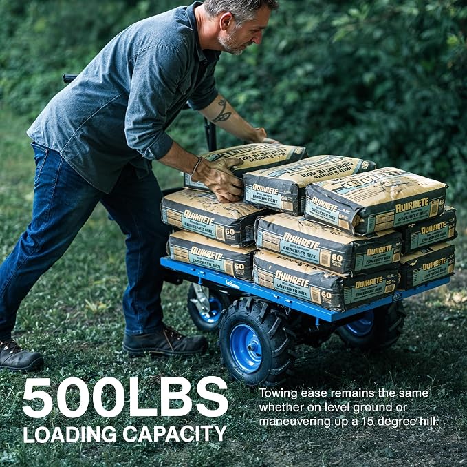 Landworks AGM Electric Utility Cart - 500W Lead-Acid Battery-Powered Power Wagon - Image 2