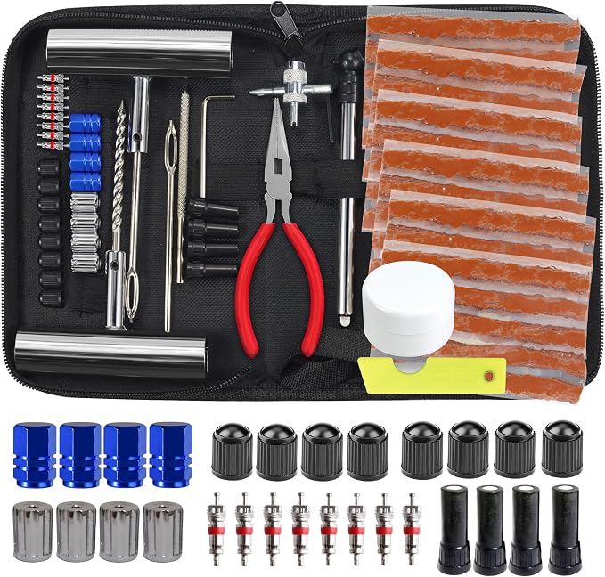 Tire Repair Kit, Universal Tire Repair Tools Flat Tire Puncture Repair by HYHJMISTY