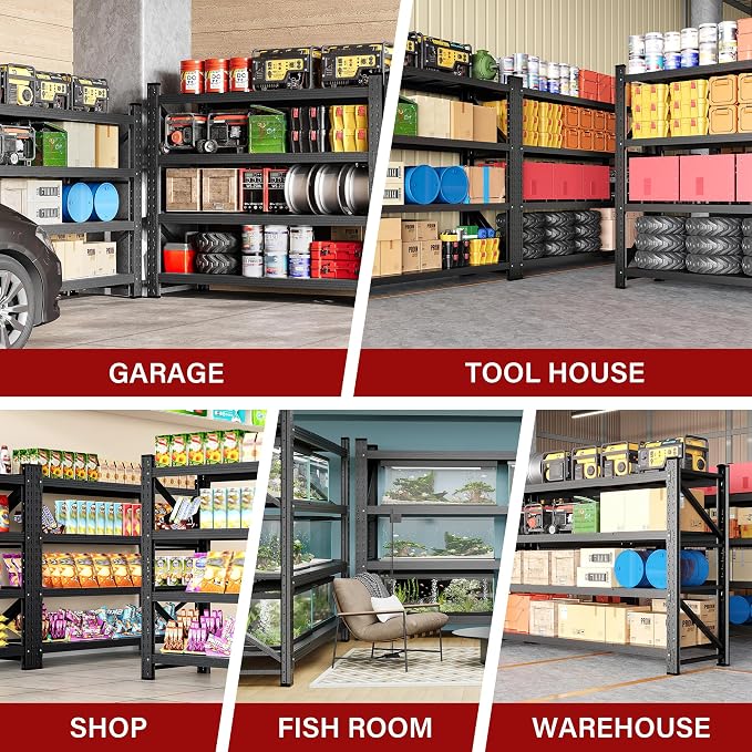 5000LBS Heavy Duty Garage Shelving Units, Metal Garage Shelves, Large Storage - Image 4