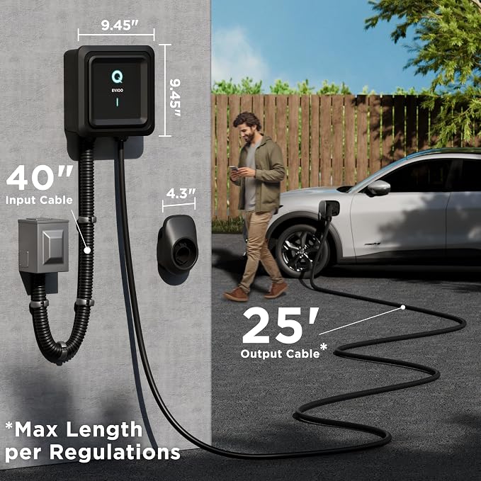 EVIQO EV Charger Level 2-48 Amp Level 2 EV Charger Hardwired, 240V Electric - Image 6