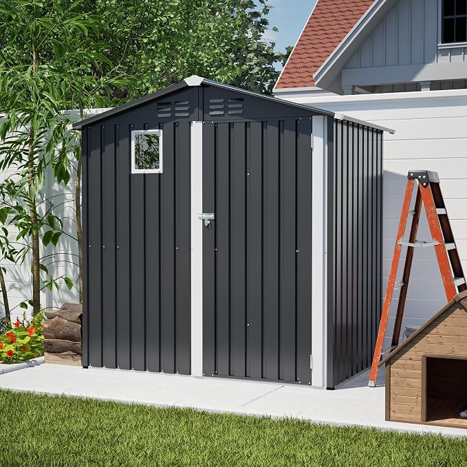 6x4 FT Outdoor Storage Shed, Metal Shed - Image 6
