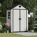 5.3x3.4 FT Resin Outdoor Storage Shed, 135 Cuft Garden Tool Sheds & Outdoor by EHHLY