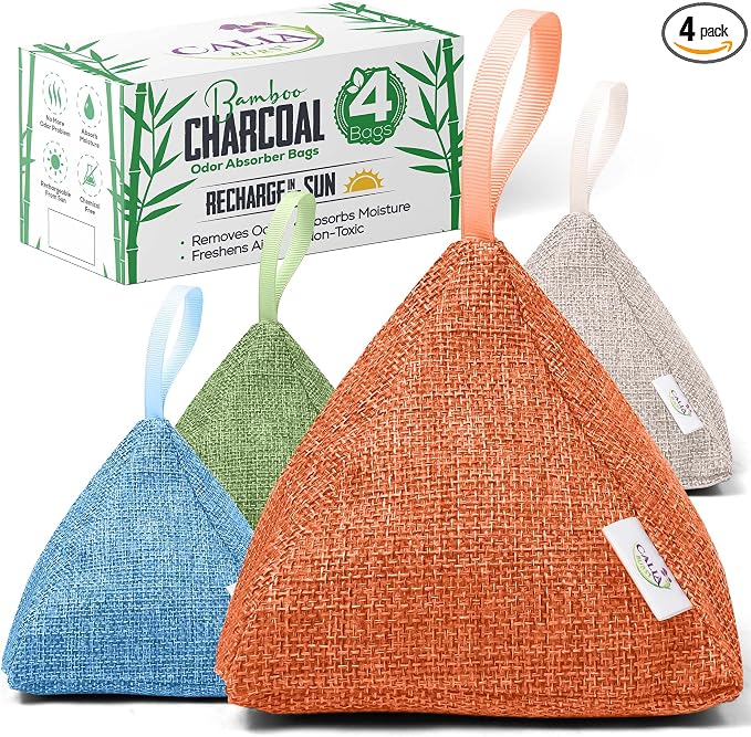 4 Pack Bamboo Charcoal Air Purifier Bags 200 Grams Each by CallaBurst