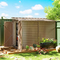 Outsunny 4.6' x 9' Steel Outdoor Storage Shed, Lean to Shed, Metal Tool House by Outsunny