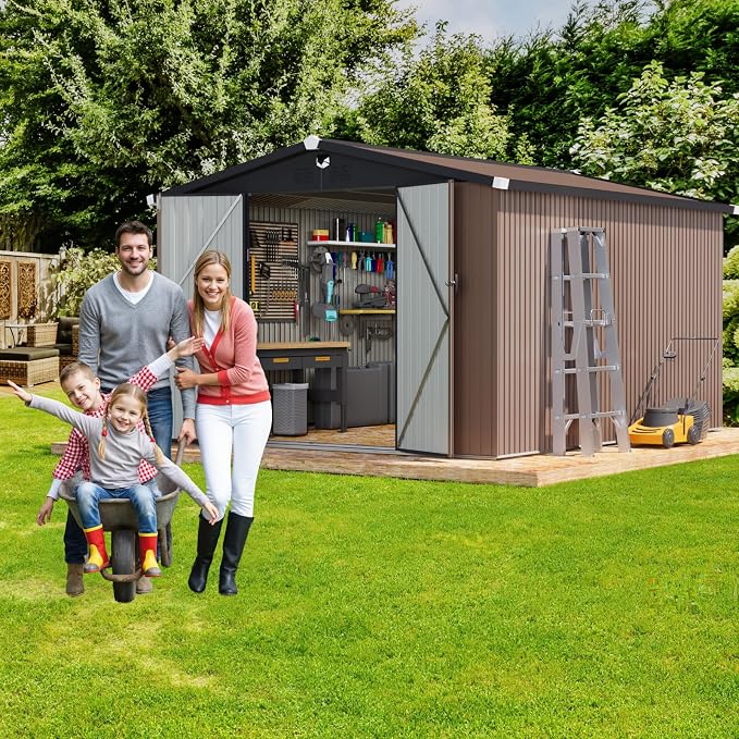 Metal Storage Shed, Outdoor Storage Building 10x12, Large Backyard Sheds - Image 8