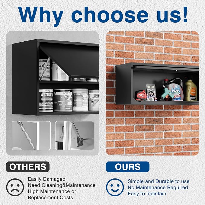 Metal Storage Cabinet Black Wall Cabinets - Image 4