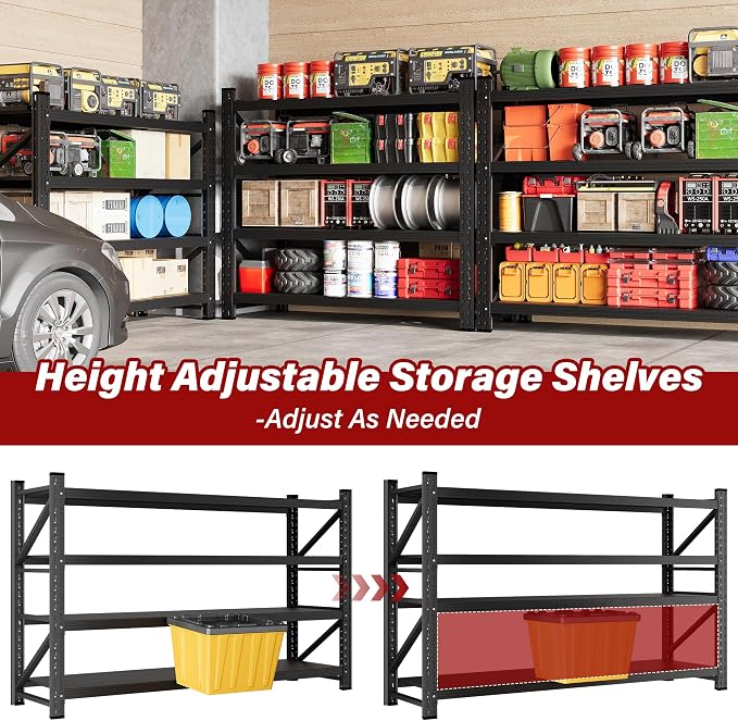 5000LBS Heavy Duty Garage Shelving Units, Metal Garage Shelves, Large Storage - Image 5
