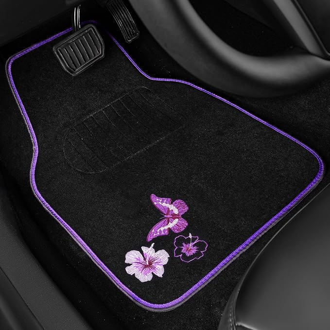 CAR PASS Butterfly Steering Wheel Cover and Waterproof Car Floor Mats, Sedans - Image 7