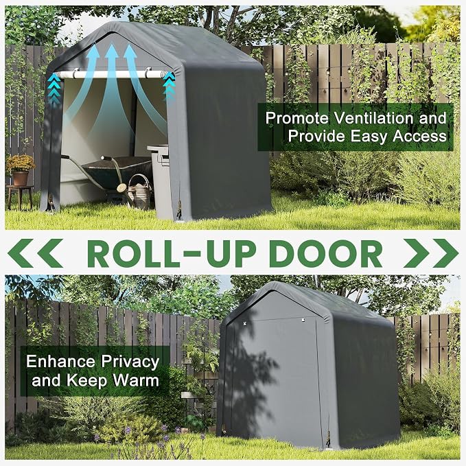 Tangkula 6x6.5Ft Portable Shed, Outdoor Storage Shelter - Image 3