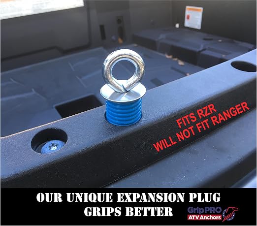 GripPRO ATV Anchors – 6 Pack Fits Polaris Lock & Ride Bed Holes on RZR & - Image 3
