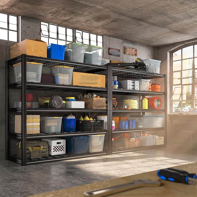 REIBII 48.2''W Garage Shelving Heavy Duty Metal Shelving 3000LBS Storage - Image 6