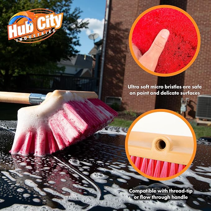 Hub City Industry 10- inch Car Wash Brush, Bi- Level Brush, Soft Nylon Bristle - Image 5