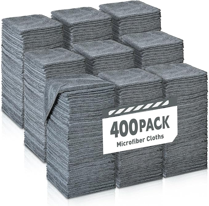 Microfiber Cleaning Cloths Bulk Pack-400 Pack, Microfiber Towels Bulk, Towels by TEAWOO