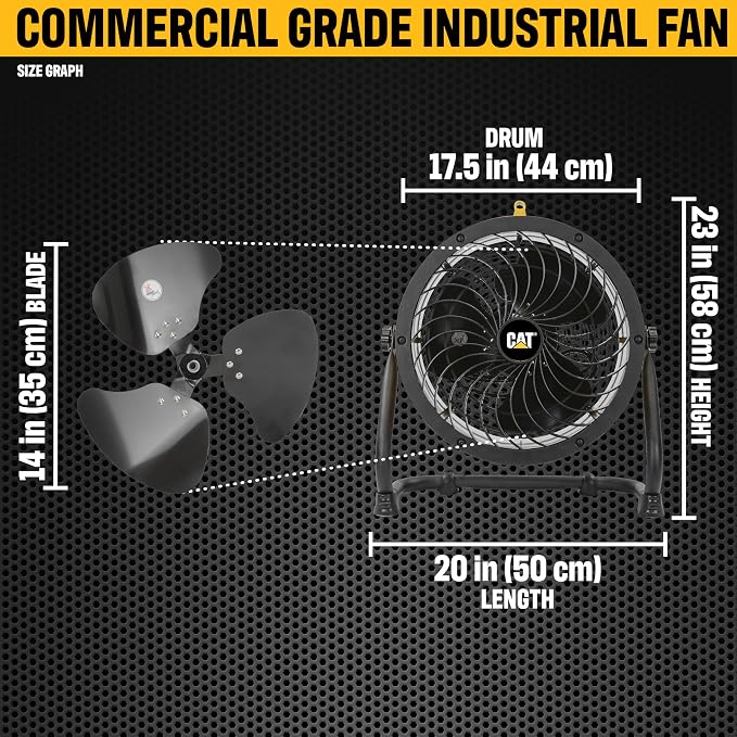 CATERPILLAR High Velocity 14" Drum Air Circulator Fan - Image 2
