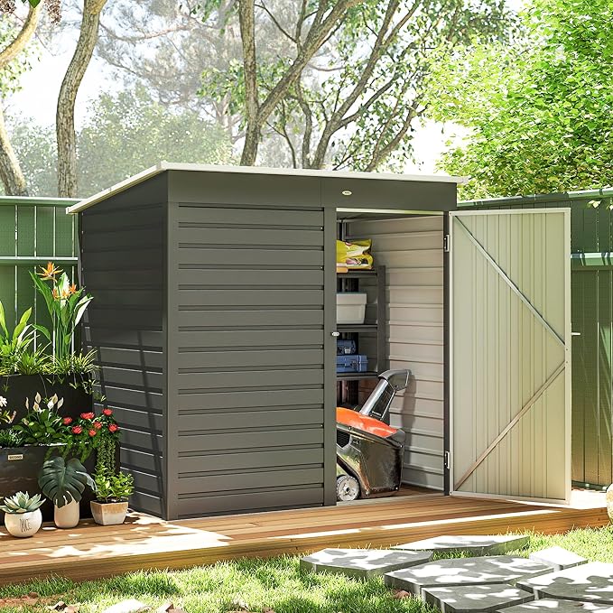 Outsunny 6' x 4' Outdoor Storage Shed, Metal Garden Tool Shed by Outsunny