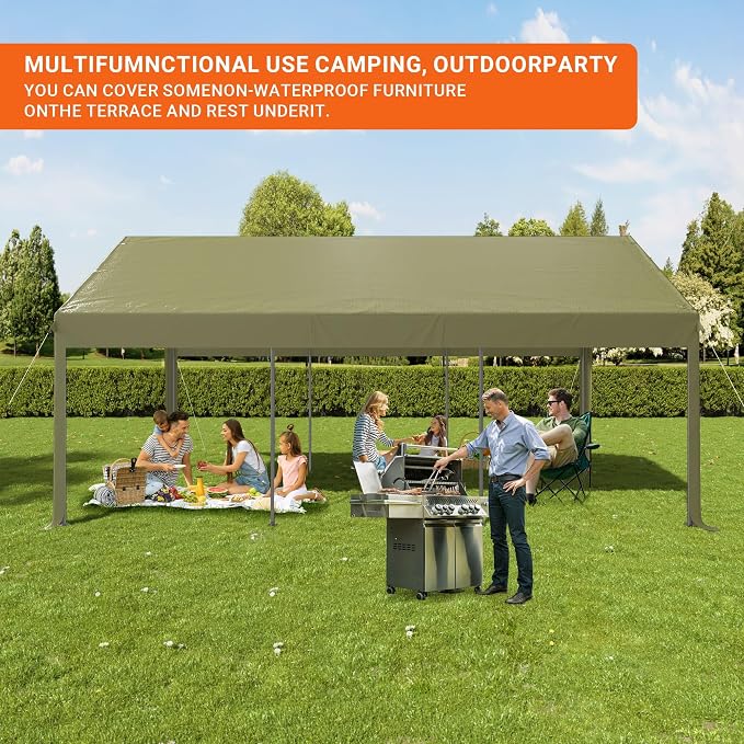 12x20 FT Carport, Heavy Duty Carport, Portable Garage - Image 8