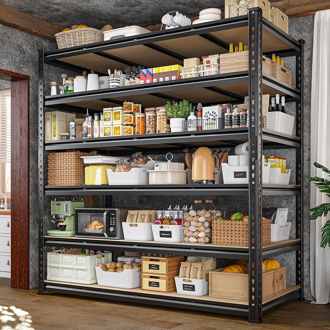55" W Storage Shelves, 3060LBS Garage Shelving Heavy Duty, 6-Tier Heavy Duty by Durayloly