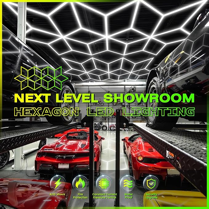 GOSLARLIT LED Garage Light Hexagon, Hexagram Shop Detailing Lights, 6500K - Image 5