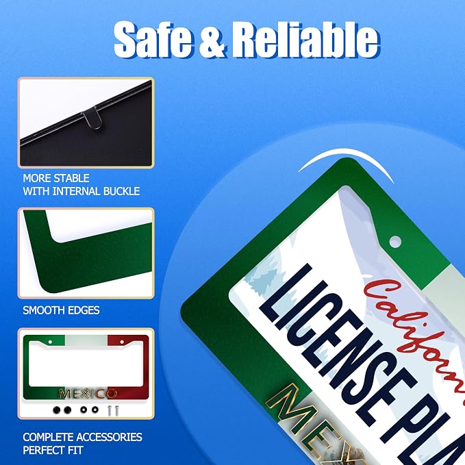 Mexico Flag License Plate Frame Personalise Mexican Funny License Plate - Image 2
