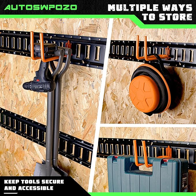 4-Pack E-Track Heavy Duty Shovel/Tool Hanger, E Track Hooks - Image 5