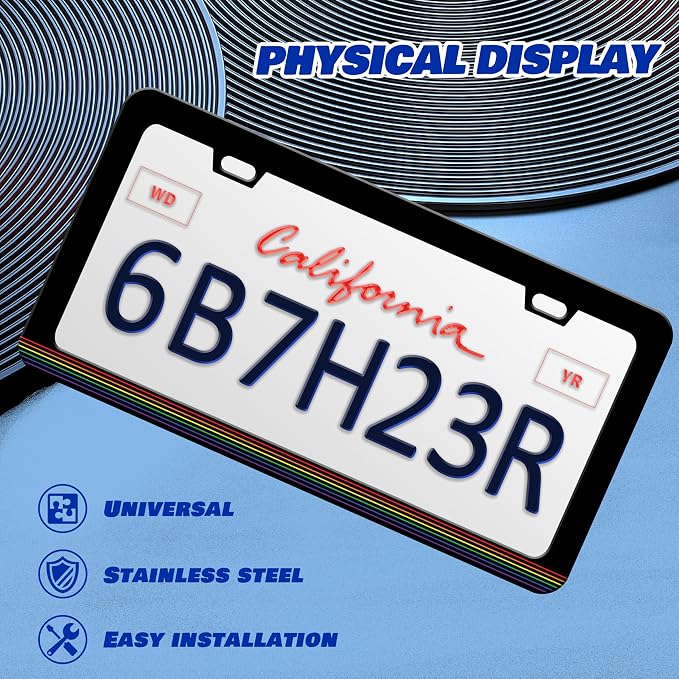 Gay Pride License Plate Frame LGBTQ License Plate Frames Personalise Stainless - Image 3