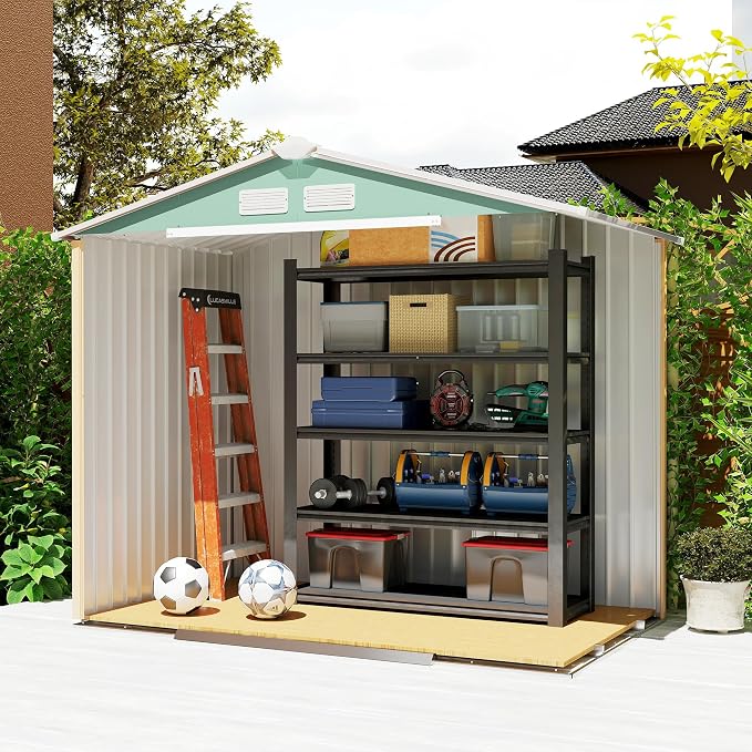 Outsunny 7' x 4' Outdoor Storage Shed, Garden Tool Metal Shed - Image 9