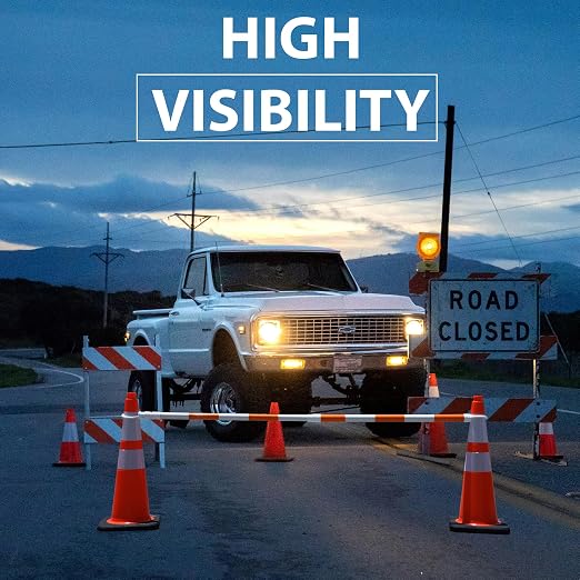 8-Pack Retractable Traffic Safety Cone Bar - 4Ft to 8.8Ft Expandable - PVC - Image 5
