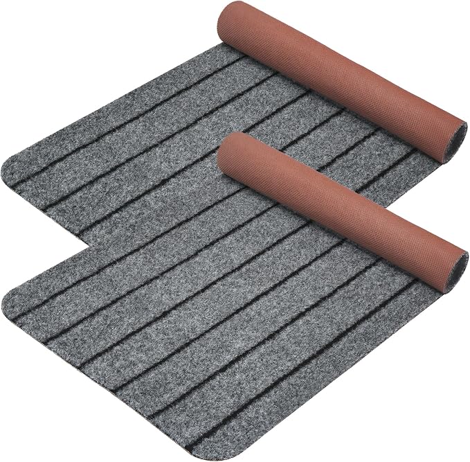 LotFancy 2-Pack Waterproof Front Door Mat 17"x30" Indoor/Outdoor, Non-Slip by LotFancy