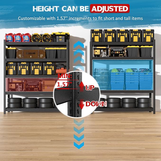 MUPATER 72.05” W × 24.02” D × 83.86” H, Heavy Duty Metal Storage Shelves - Image 4
