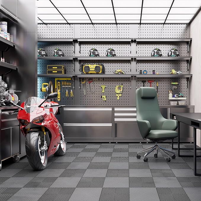 Durable Polypropylene Interlocking Modular Garage Floor Tiles, Versatile - Image 7
