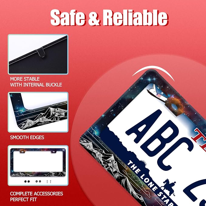 Starry Sky Mountains License Plate Frame Beautiful Galaxy License Plate Holder - Image 2