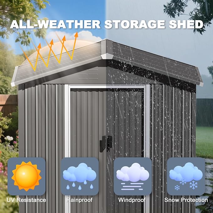 Nuu Garden 6 x 4 FT Outdoor Storage Shed - Image 7