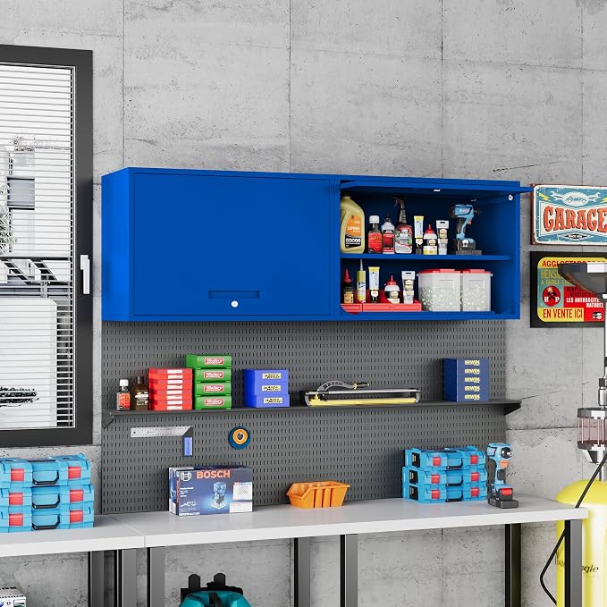Metal Storage Cabinet Blue Wall Cabinets - Image 2