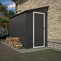Shed Lean to Storage Shed, Outdoor 4' x 8' Metal Wall Side Storage Sheds & by LZBEITEM