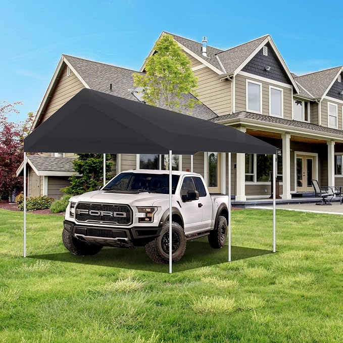10' x 20' Upgraded Carport Replacement Canopy Cover Grey - Image 4