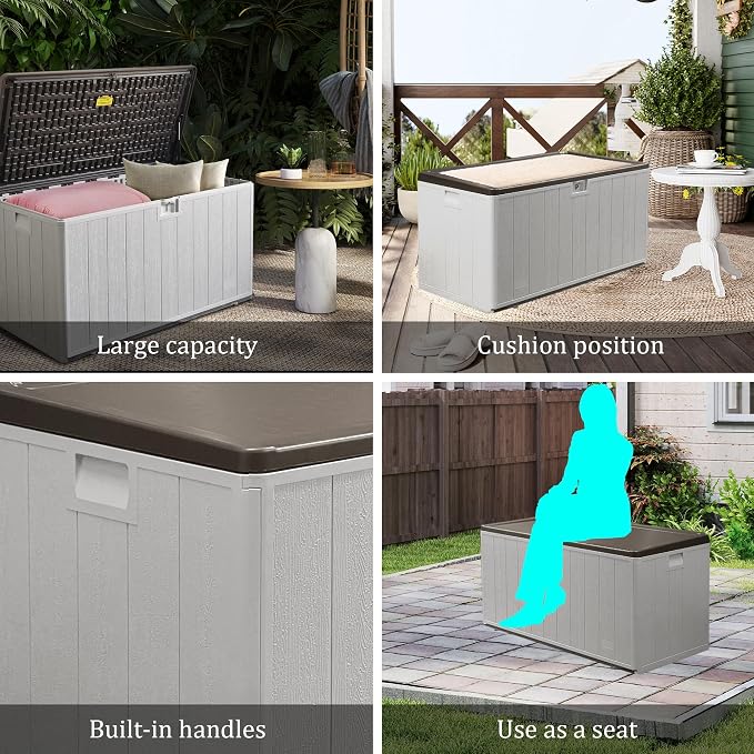 110 Pro Gallon Resin Deck Box, Waterproof Outdoor Storage Bin - Image 8